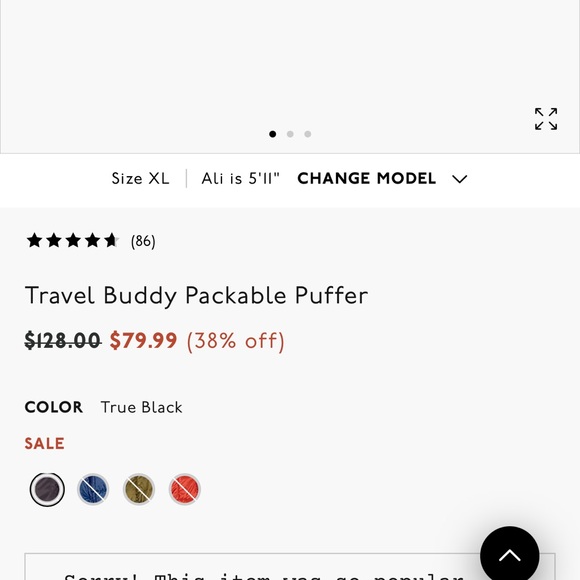 Madewell Travel Buddy Packable Puffer Jacket Black Small - Picture 2 of 11